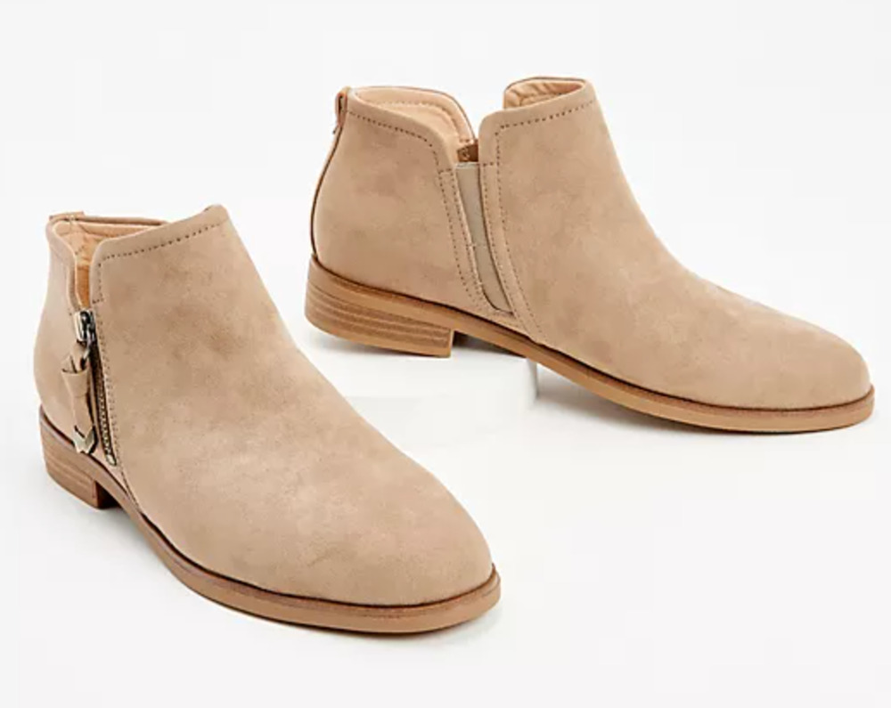 Dr Scholls Astir Ankle Boots 8 Tan NWT Vegan Suede Booties Comfort Dr. Scholl's